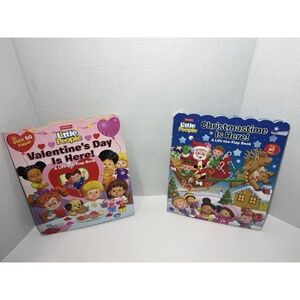 Fisher Price My Little People Lift the Flap Board Book Lot of 2 Christmas Easter